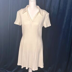 H&M White seersucker ridged preppy cover up sailor dress